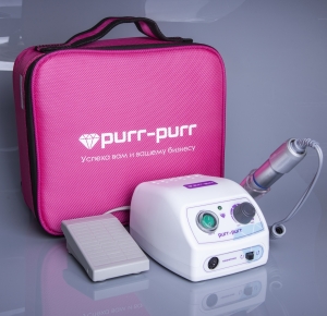 Аппарат для педикюра Purr-Purr Estron с сумкой фуксия и педалью в комплекте, сумка в подарок